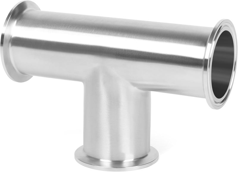 JMCOLMT 2" Tri Clamp Tee 3 Way Sanitary Fitting Equal Tee Tube 50.5mm Pipe OD Stainless Steel 304 Sanitary Polished - Image 2